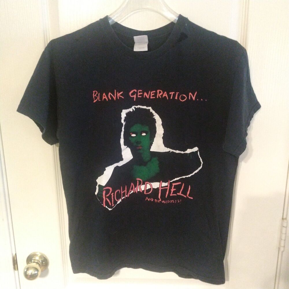 Mens Punk KBD Blank Generation Richard Hell & The Voidoids Black Shirt Sz Med